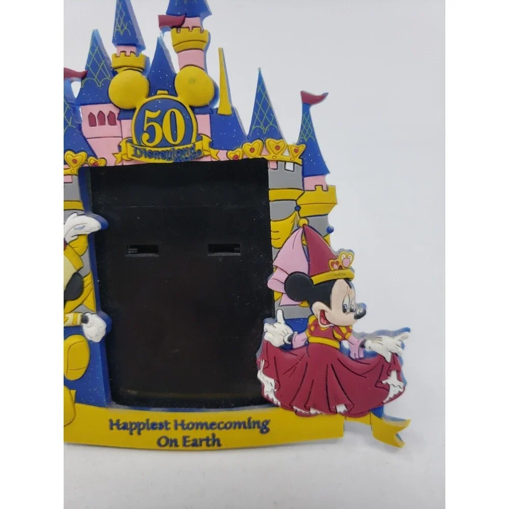 Disneyland 50th Photo Picture Frame Rubber Micky Minnie Mouse Homecoming Disney